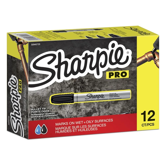 Sharpie Pro Rotuladores Industriales Permanentes - Tinta Negra - 12 Unidades