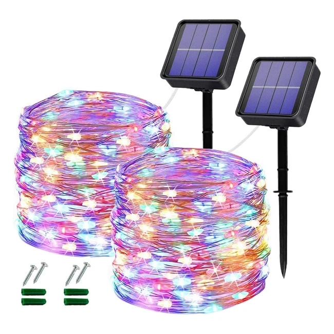 Solar Christmas Lights Outdoor 2 Pack - 240LED Garden String Lights - Waterproof Fairy Lights - 8 Modes - for Garden, Patio, Party, Wedding - #ChristmasLights