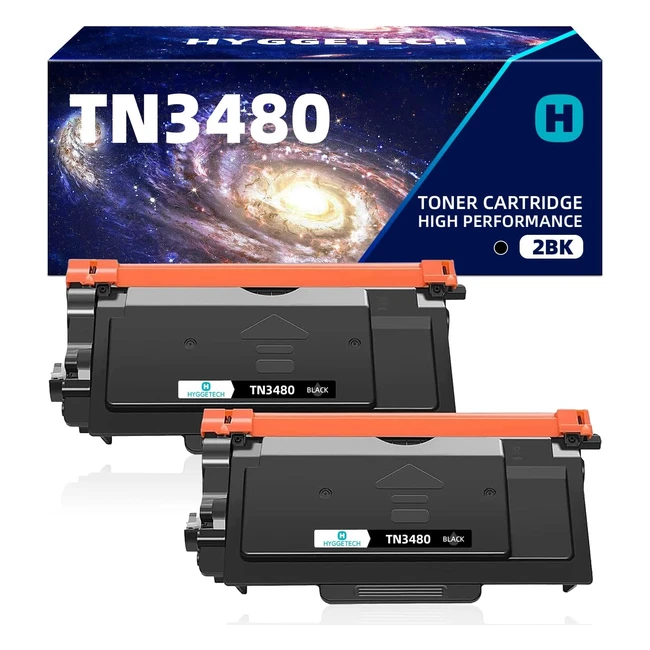 Hyggetech TN3480 2BK - Toner Compatibile Brother TN3480 TN3430 - Alta Qualità