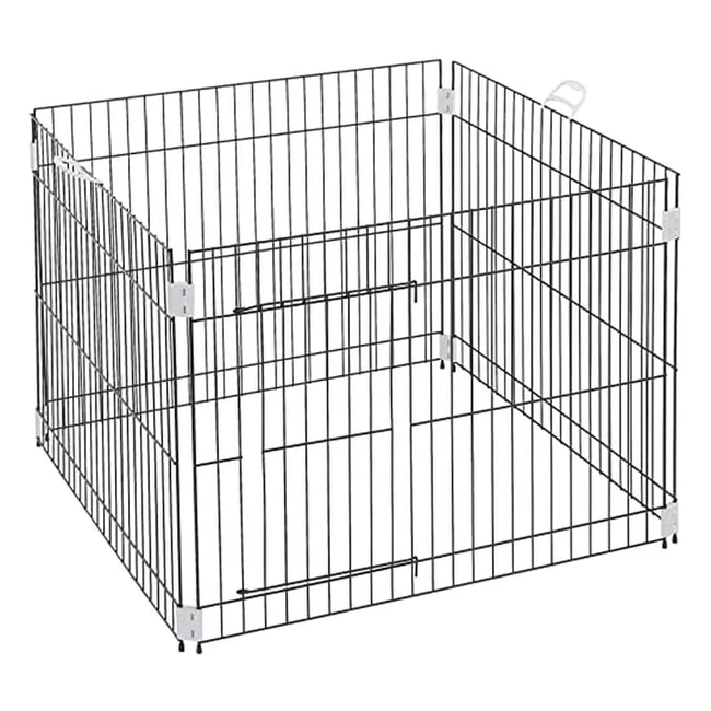 Enclos pour chiots Ferplast - Box d'intérieur pliable en métal robuste - 80x80x62cm