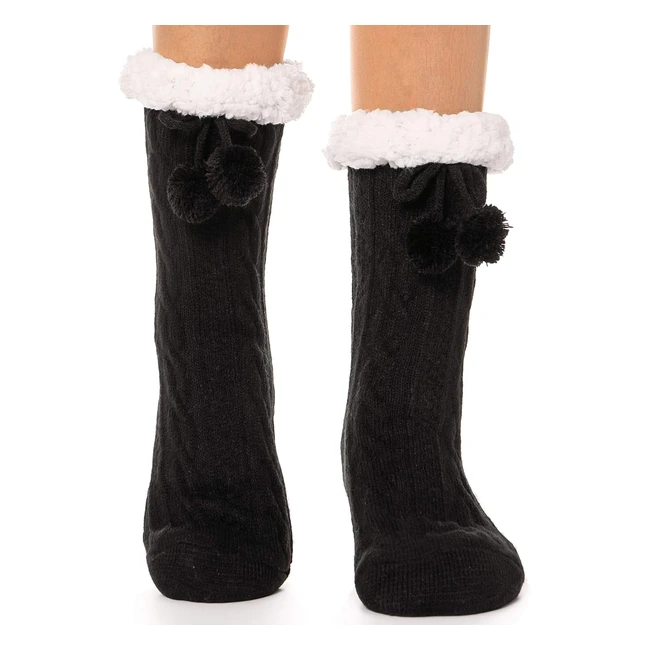 Ebmore Slipper Fluffy Socks for Women - Cozy Warm and Non-Slip - Perfect Gift 