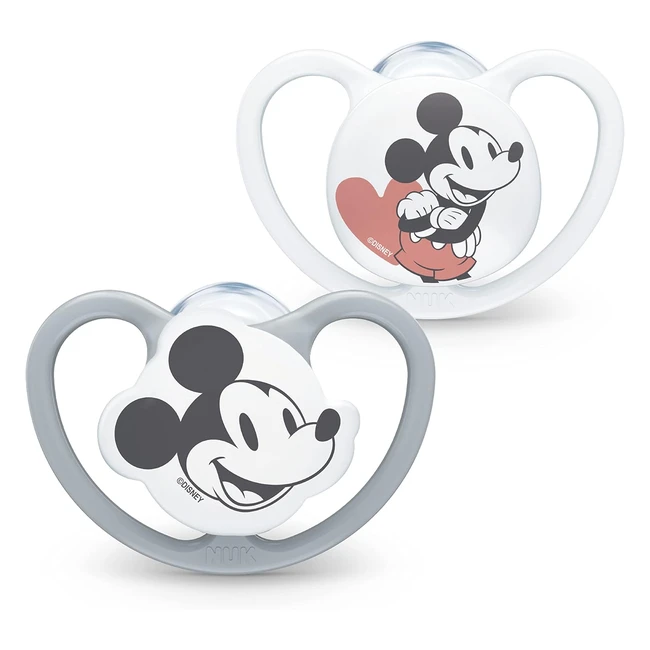 NUK Space Baby Dummy BPA-Free Silicone Mickey Mouse 2 Count
