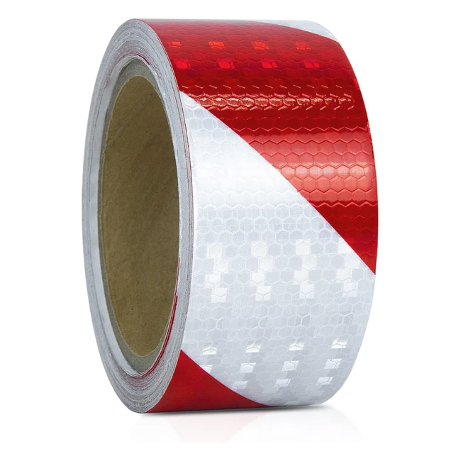Bande réfléchissante autocollante rouge et blanc XFXIA 20mx5cm