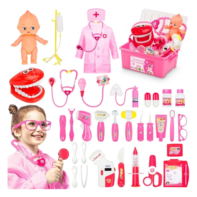 Fivejoy Doctors Set for Kids - Pretend Playset with Nursing Uniform - Age 3-7 - 