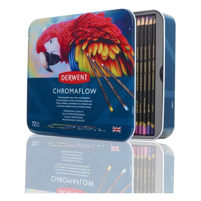 Derwent Chromaflow Pencils Set of 72 - Premium Core - Smooth Texture - Professional Quality