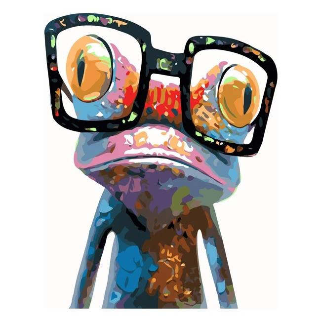 Colorful Frog DIY Paint by Numbers Kit - Komking 16x20inch