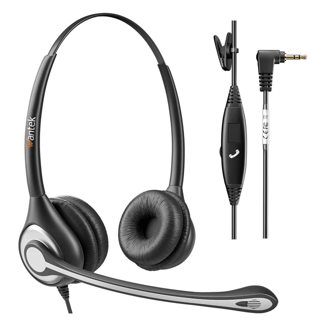 Auriculares Wantek 602F con Micrófono de Reducción de Ruido y Enchufe de 2.5mm