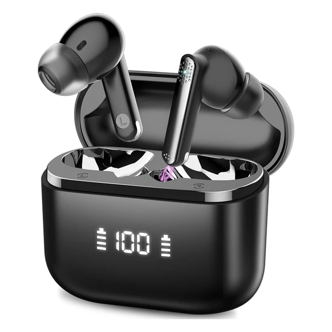 Aptkdoe Wireless Earbuds Bluetooth 53 Headphones | Enc Noise Cancelling Mic | 48h Battery Life | Deep Bass | Touch Control