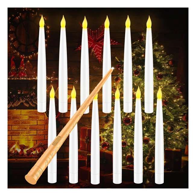 Lot de 12 bougies flottantes magiques avec baguette LED - Dcoration de Nol 