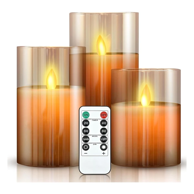 Velas cónicas sin llama Cimetech LED con temporizador remoto - Pack de 4