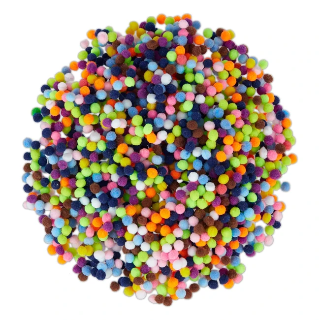 Kit de 2000 pompones de manualidades multicolor - Relaxdays