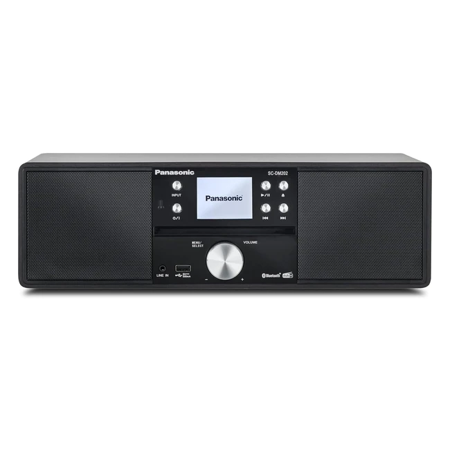 Microchaîne Hifi Panasonic SCDM202EGK avec CD Radio DAB/FM USB et Bluetooth - Haut-parleurs 24W - Télécommande - Écran LCD TFT 24