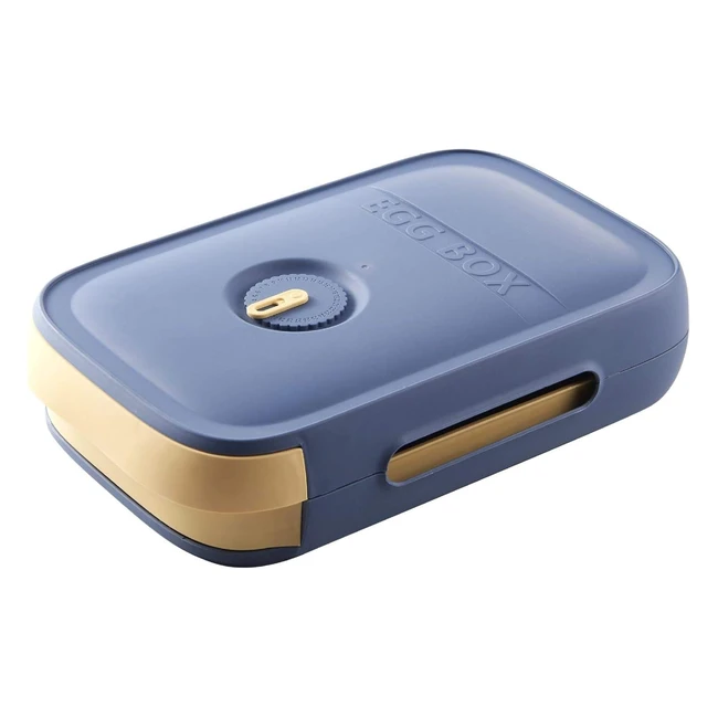 Caja de Almacenamiento de Huevos para Refrigerador - Soporte con Cajón de Huevos Automático - Marca de Mantenimiento Fresco - Azul