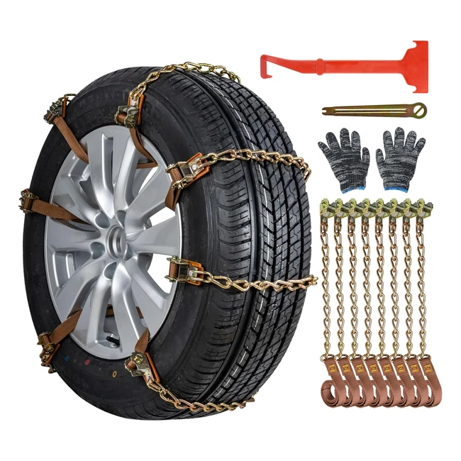 Chaînes Neige Oziral 8pcs - Résistantes et Faciles à Installer