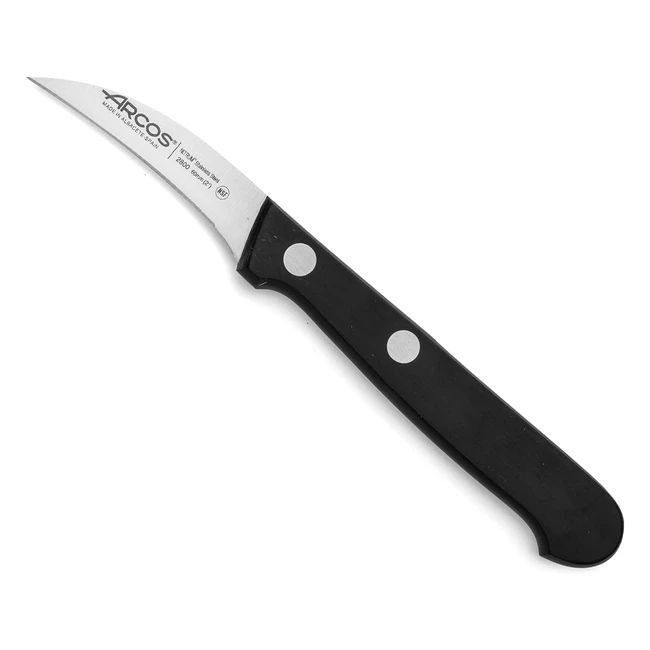 Coltello per sbucciare Arcos Serie Universal, Lama Acciaio Inossidabile Nitrum 60mm, Manico Polioxymetilene Pom, Colore Nero