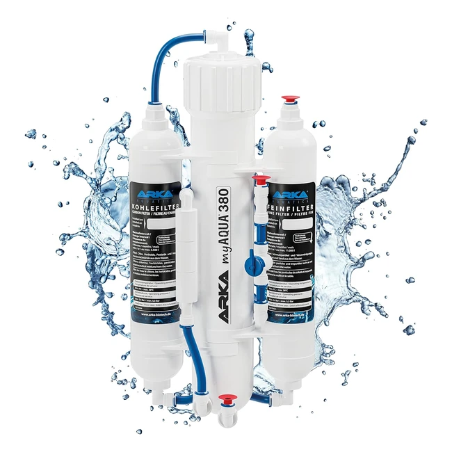 Impianto Osmosi Inversa Arka Aquatics MyAqua380 - Fino a 380L/giorno - Filtra al 99% Sostanze Inquinanti - Acquario Mare e Acqua Dolce