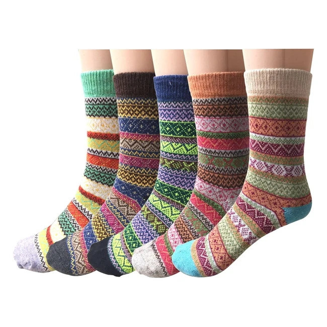 Snug 5 Pairs Womens Thermal Socks - Soft Breathable and Warm - Perfect Christ
