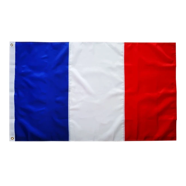 Drapeau Français 90x150cm - France avec Illets en Laiton - Oxford 210D - Qualité Supérieure