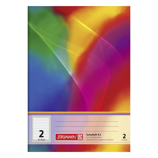 Cuaderno de ejercicios A5 32 páginas rayado y margen - Brunnen 104538202