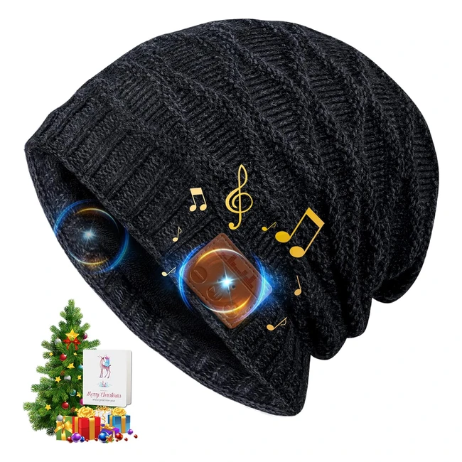 Bonnet Bluetooth Homme - Idée Cadeau Original - Musique Intégrée - Taille Unique