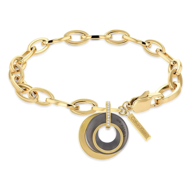 Calvin Klein Chain Bracelets for Women - Playful Circular Shimmer Collection with Crystals - Ref: 35000154