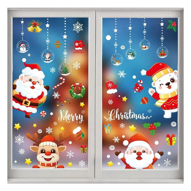 Pegatinas Navidad Ventanas Cristal 159pcs Yoxisa | Reutilizables Vinilos Navidad PVC | Decoración Navideña | ¡Compra Ahora!