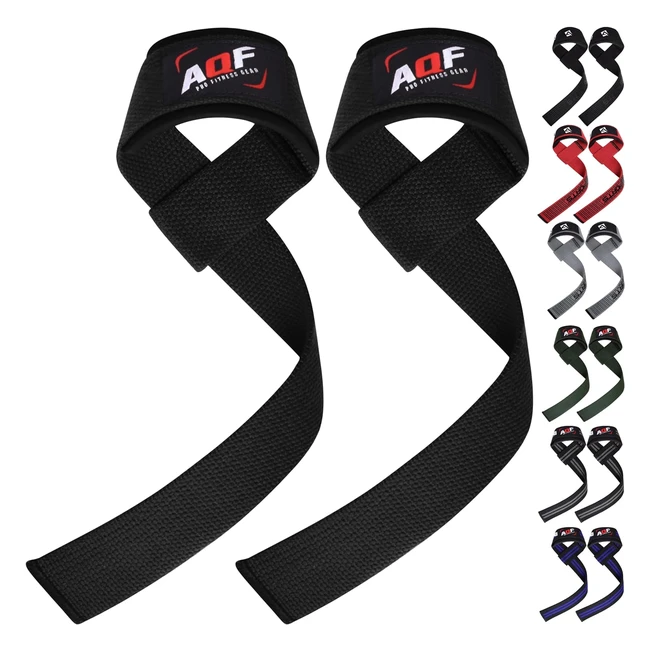 AQF Weight Lifting Straps - Neoprene Padded Wrist Support - Crossfit Training Hand Bar Straps - Bodybuilding Powerlifting Fitness Exercise Grips