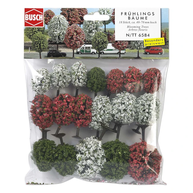 18 arbres printaniers pour modélisme ferroviaire - Busch Environnement BUE6584