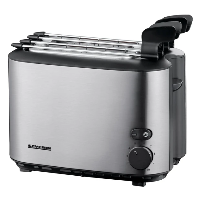 Grille-pain automatique Severin 540W - Compact, jusqu'à 4 tranches - Réglage du brunissage - Inox