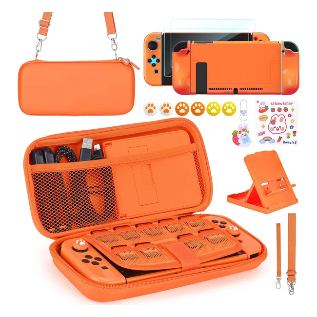 Younik Switch Accessories Bundle - 15 in 1 Kit with Carrying Case, Game Card Slots, Stand, and Protective Case