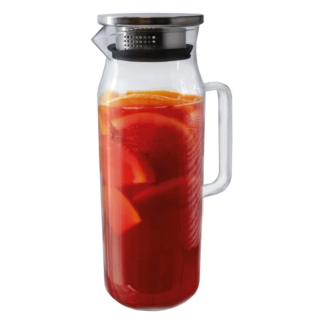 Cruche en verre Vinbouquet FIA 659 avec bouchon en acier inoxydable et filtre intégré