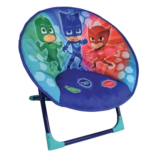 Pyjamasques - Siège Lune Pliable pour Enfant - Polyester/Poléthylène/Acier - 54 x 45 x 47 cm