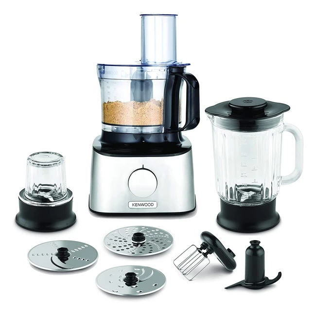 Kenwood Multipro Compact Food Processor 12L Bowl 12L Thermoresist Glass Blender 800W FDM302SS