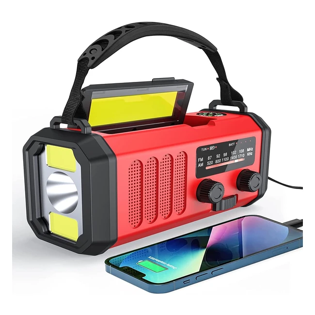 Solarbaby Wind Up Radio Hand Crank Radio with LED Flashlight and Reading Lamp - 