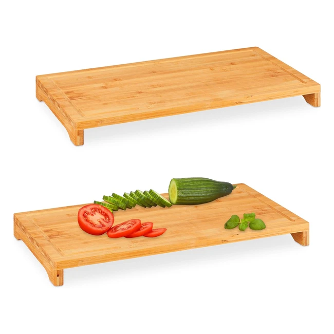 Planche  dcouper en bambou x2 - Relaxdays 10031458 - Antidrapant - Rcup