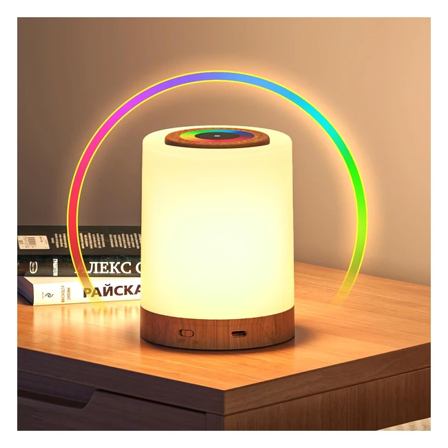 Lampada da Comodino LED Colorata 10 Colori e 4 Modalità Luce Notturna Ricaricabile USB