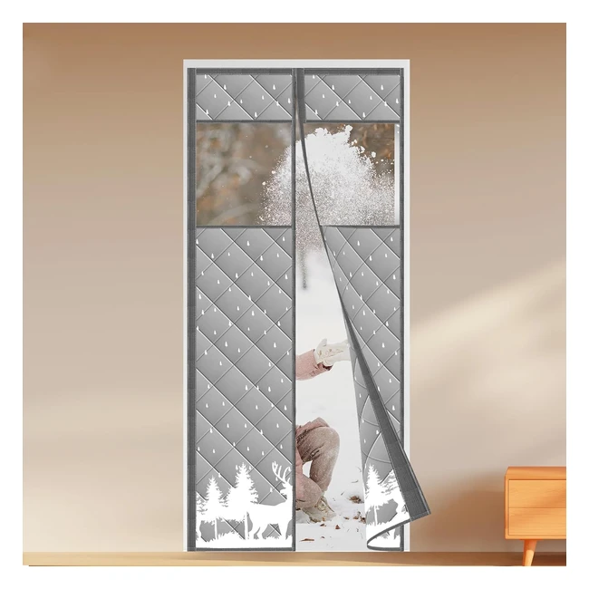 PureJoy Magnetic Thermal Insulated Door Curtain 90210 cm - Waterproof Soundproo
