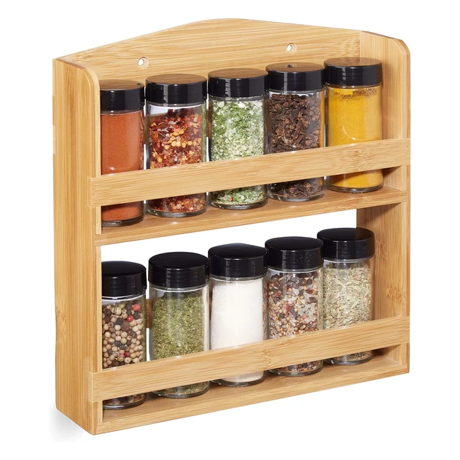 Especiero Relaxdays con 10 recipientes de especias y cierre de rosca - ¡Organiza tus especias de forma práctica y elegante!