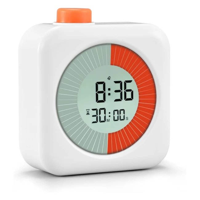 Minuteur Visuel Numérique Time Timer Enfant - 60 Minutes - Alarme - Blanc