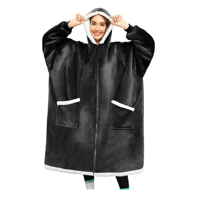 Sweat à capuche polaire CMTOP - Confortable et chaud - Avec poches - Pour homme et femme