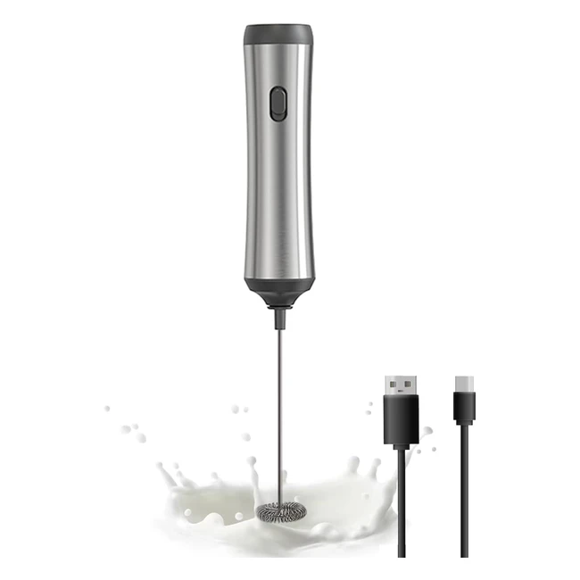 Montalatte Palmare Ricaricabile USB - Schiuma Cremosa per Cappuccini e Cioccolata Calda - Uso Domestico e in Viaggio