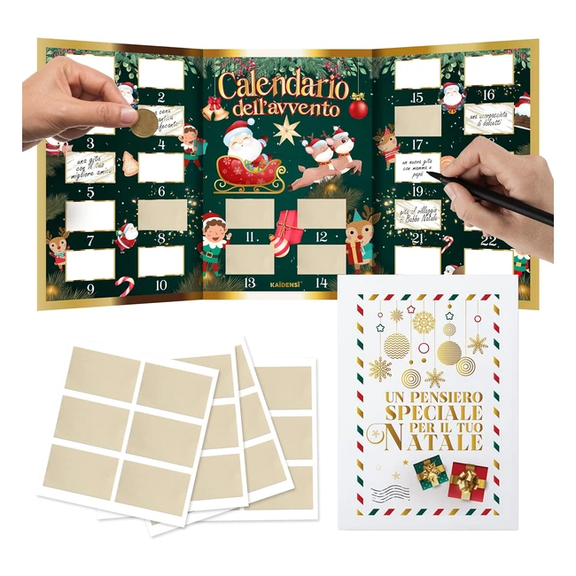 Calendario Avvento Personalizzato Gratta e Vinci - Maxi Calendario dell'Avvento Creativo Uomo Donna 2022-2023 - Idea Regalo Natale Originale