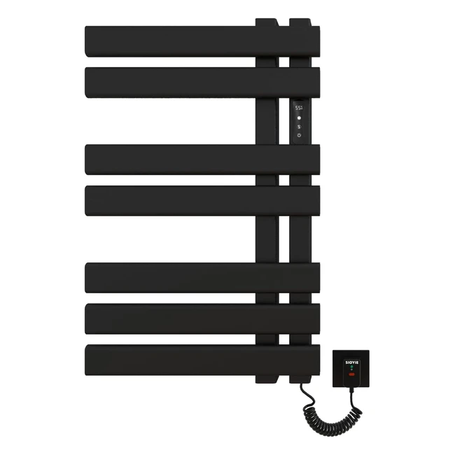 Porte-serviettes lectrique intelligent Skylyzh noir mat 450x720mm temprat