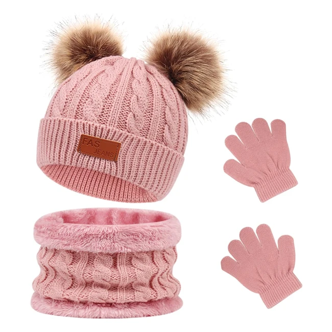 Waylipun 3 in1 Inverno Berretto Scaldacollo Guanti Set - Caldo Cappello a Maglia