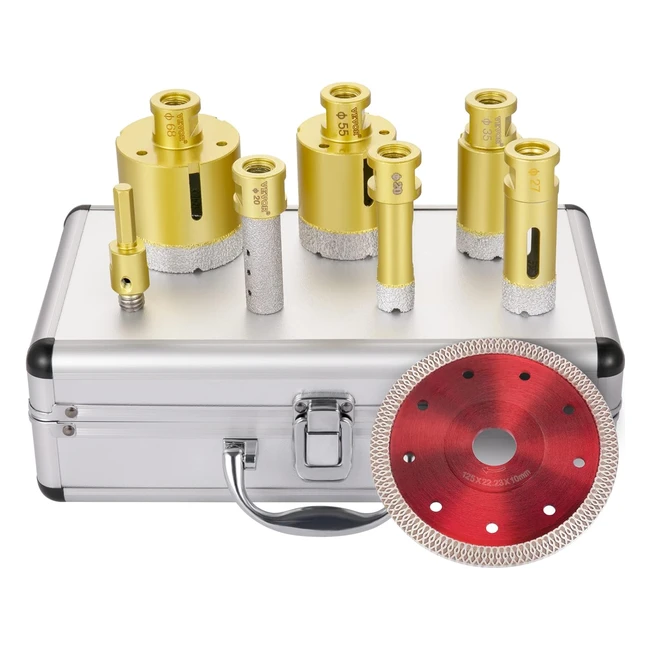 Juego de Brocas Vevor para Baldosas 7pcs - Diamante 60mm - Perforación en Cerámica, Mármol, Granito