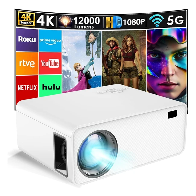 Mini projecteur WiFi Bluetooth Wielio 13000 lumens - Vidéoprojecteur 1080p Full HD - Supporte Rétroprojecteur Portable LED pour Home Cinéma - Compatible avec Smartphone HDMI USB Firestick