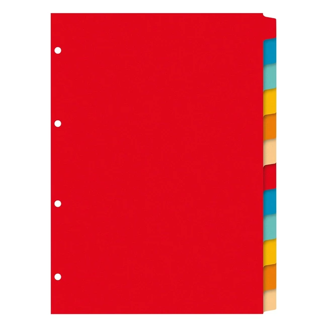 Kangaro PE412 - Divisori in Cartone DIN A4 Scrivibili 180g - Riciclato Manilla - 12 Pezzi