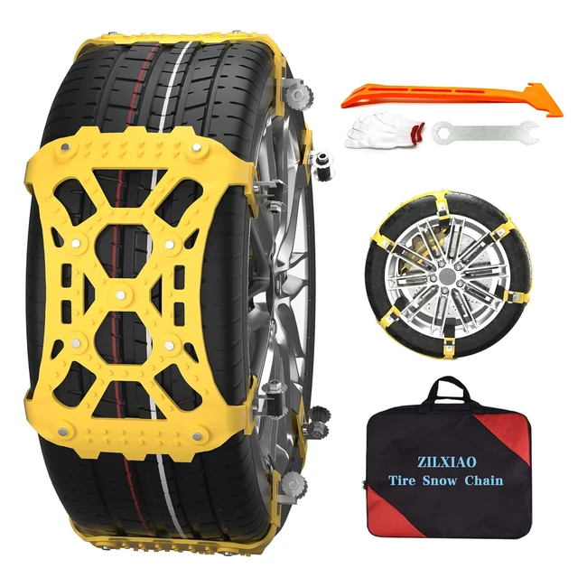 Lot de 6 chaînes neige universelles pour pneus d'hiver 165-285 mm - Voiture, camions légers, SUV, VTT