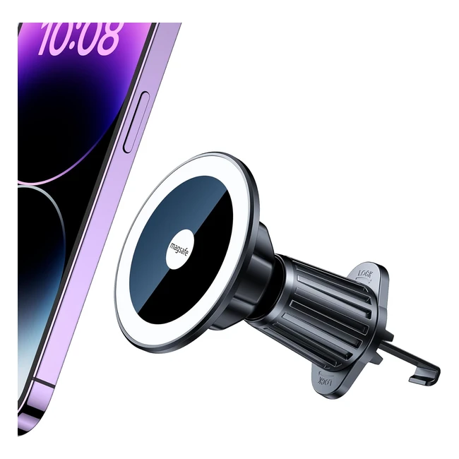 Support téléphone voiture magnétique pour Magsafe - Starke Magnet 360° pivotant automobile téléphone pose accroche avec plaque métallique grille pour iPhone 15 14 13 12 Pro Max