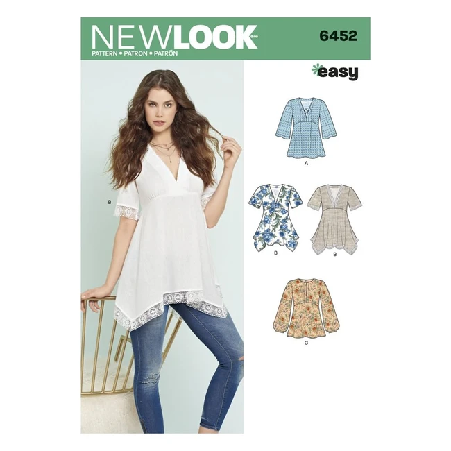 Top con Corpino e Hemline Varianti Bianco - Cartamodello New Look 6452